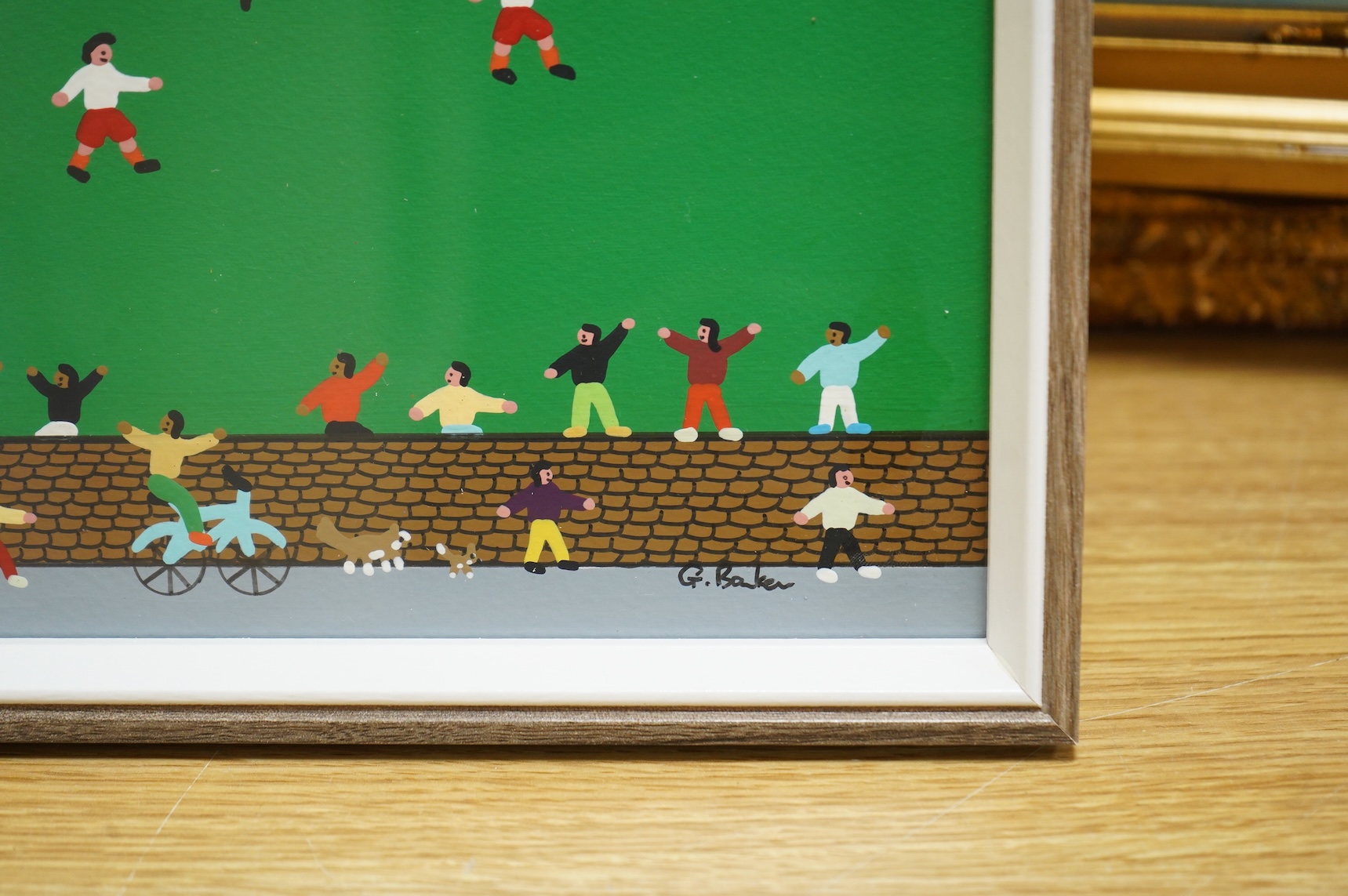 Gordon Barker (b.1960), 'The Big Game on Saturday', signed, acrylic, 29 x 39cm